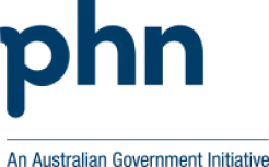 Blue font "PHN" and the words An Australian Government Initiative