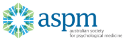 Blue and green logo and text: aspm 