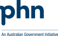 Blue font "PHN" and the words An Australian Government Initiative